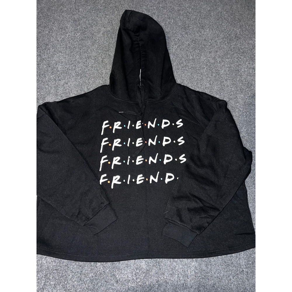 Friends TV Show Graphic Cropped Hoodie Black Large JJ4658F2684A New